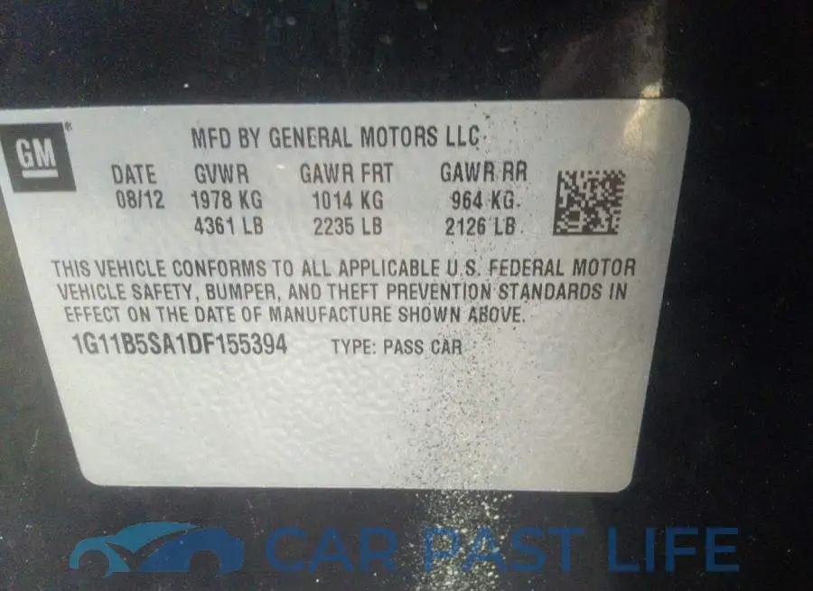 1G11B5SA1DF155394# 9