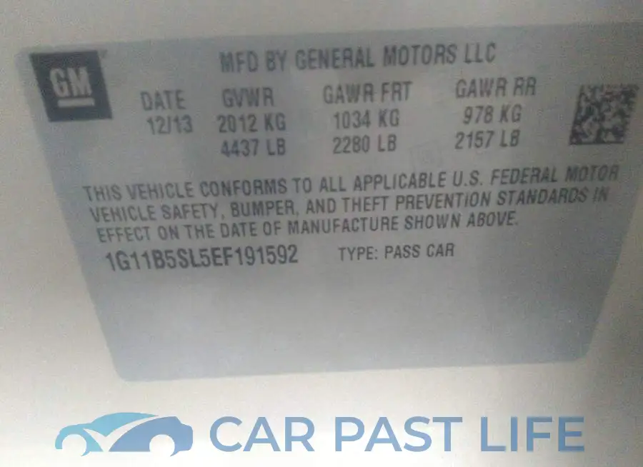 1G11B5SL5EF191592# 9