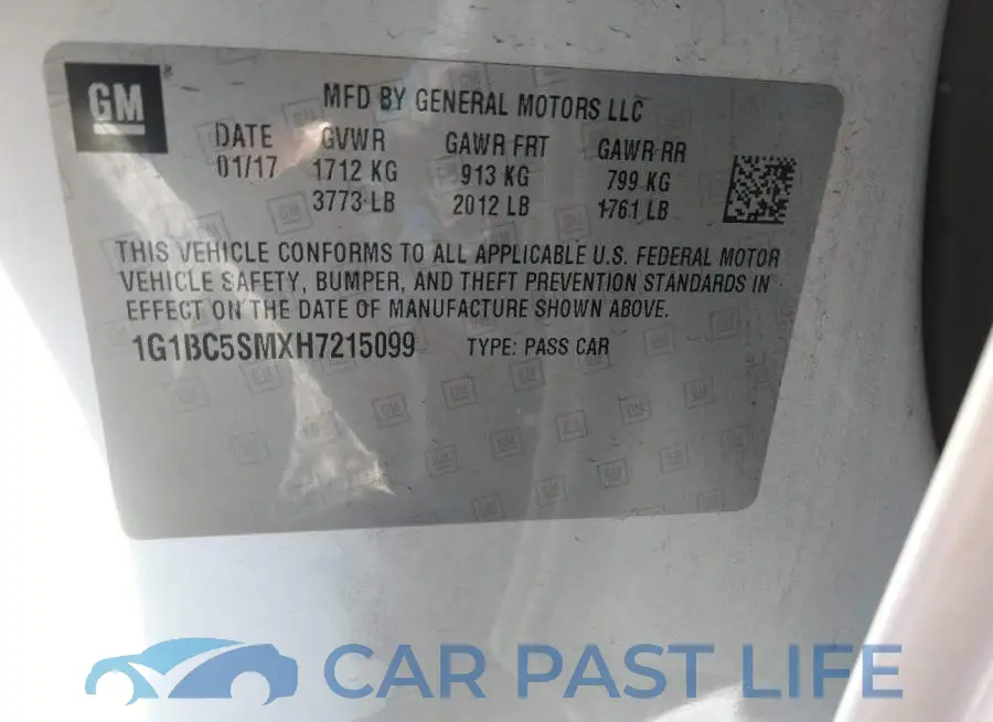 1G1BC5SMXH7215099# 9