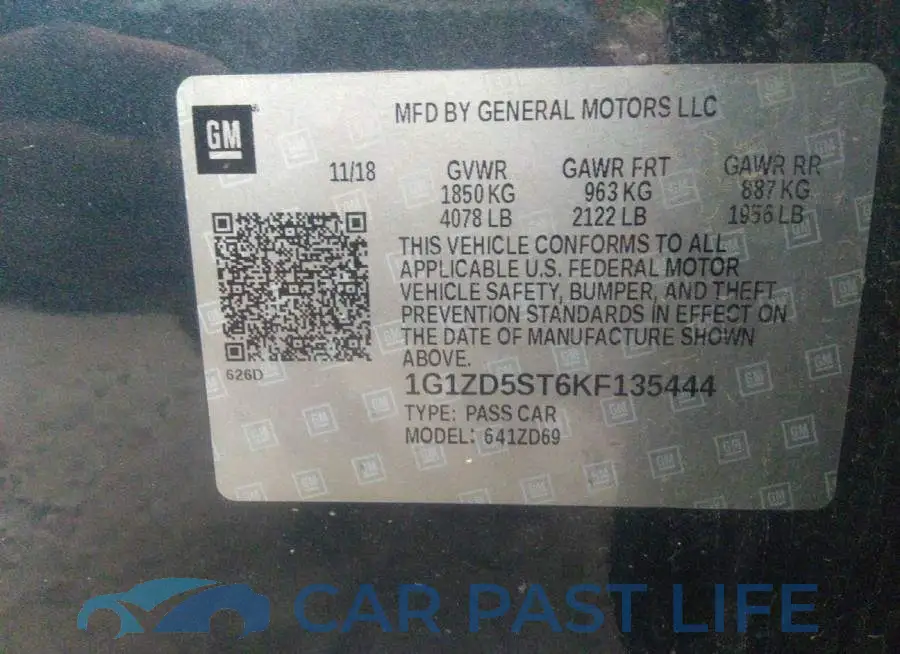 1G1ZD5ST6KF135444# 9