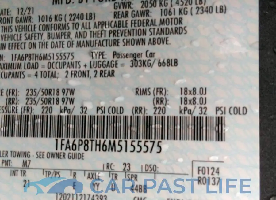 1FA6P8TH6M5155575# 9