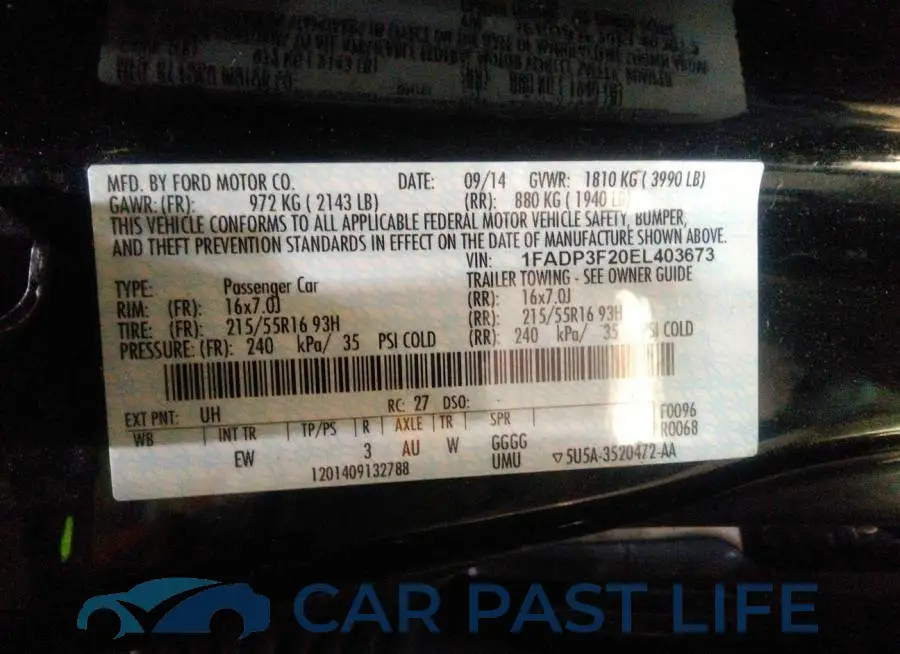 1FADP3F20EL403673# 9