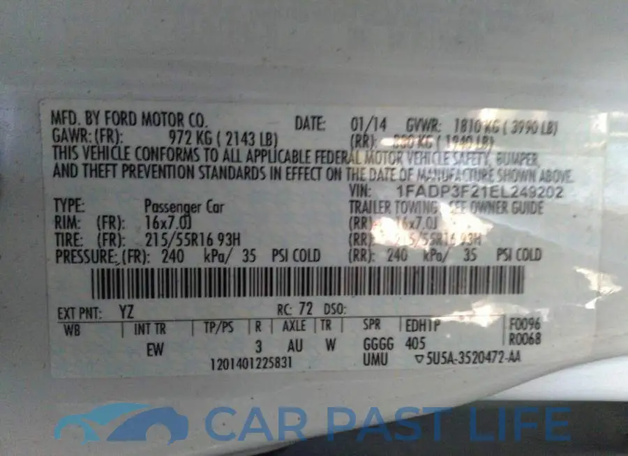 1FADP3F21EL249202# 9