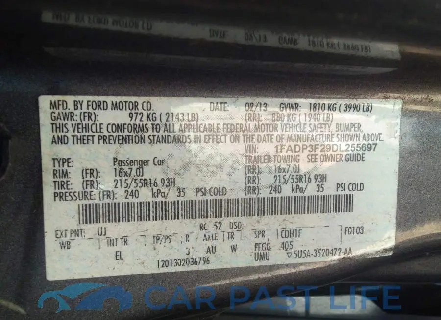 1FADP3F29DL255697# 9