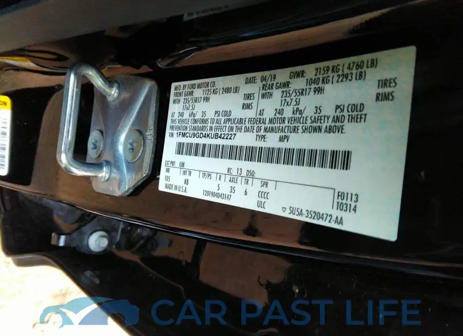 1FMCU9GD4KUB42227# 9