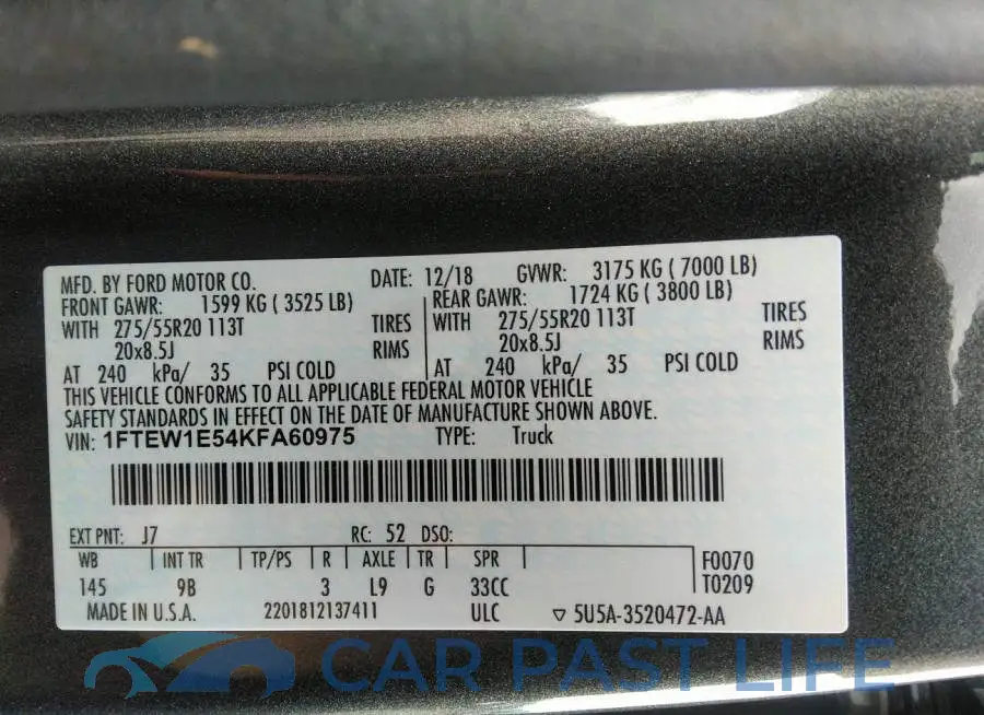 1FTEW1E54KFA60975# 9
