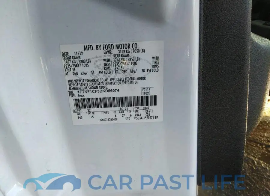 1FTNF1CF3DKD56074# 9