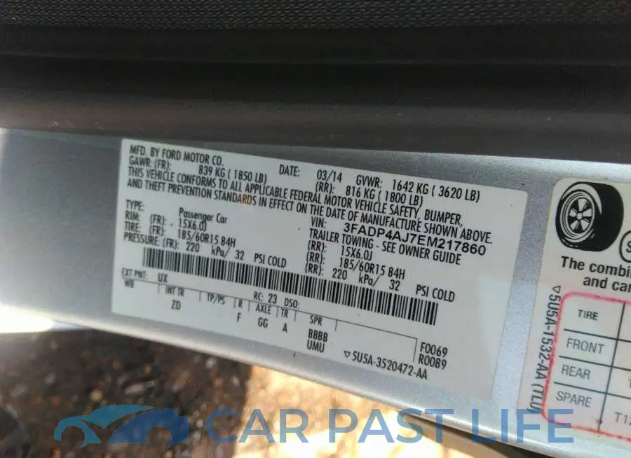 3FADP4AJ7EM217860# 9