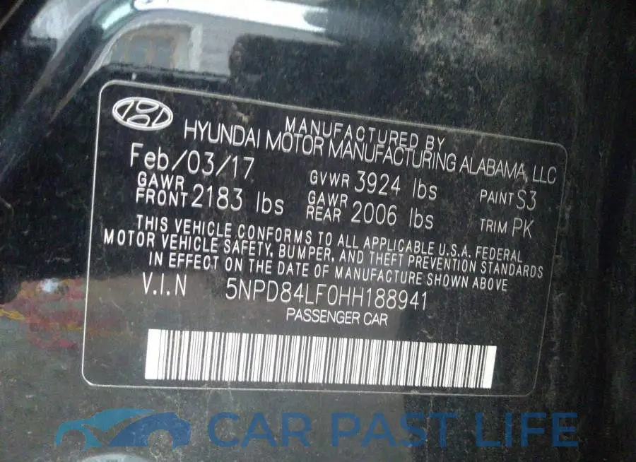 5NPD84LF0HH188941# 9