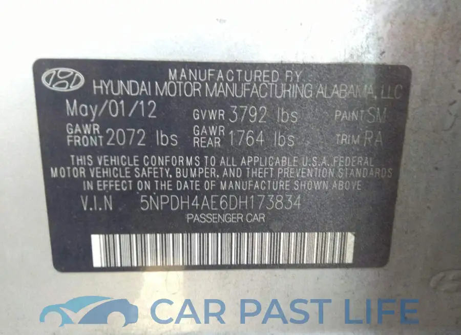 5NPDH4AE6DH173834# 9