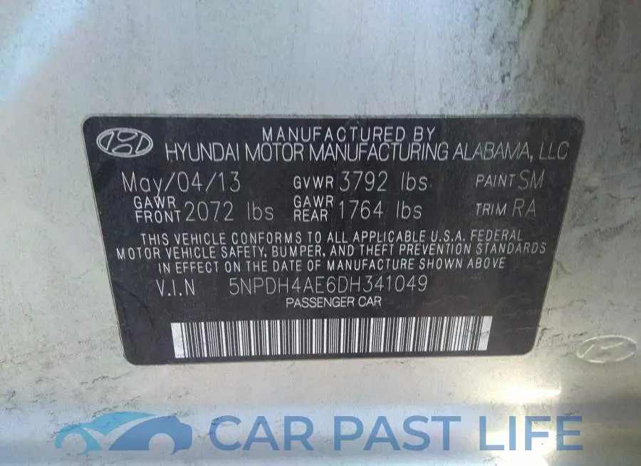 5NPDH4AE6DH341049# 9
