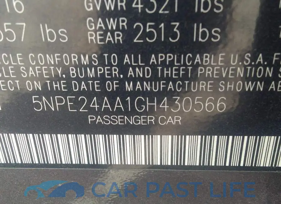 5NPE24AA1GH430566# 9