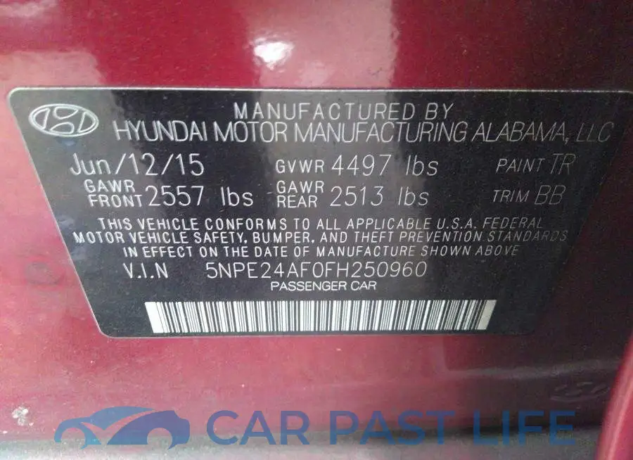 5NPE24AF0FH250960# 9