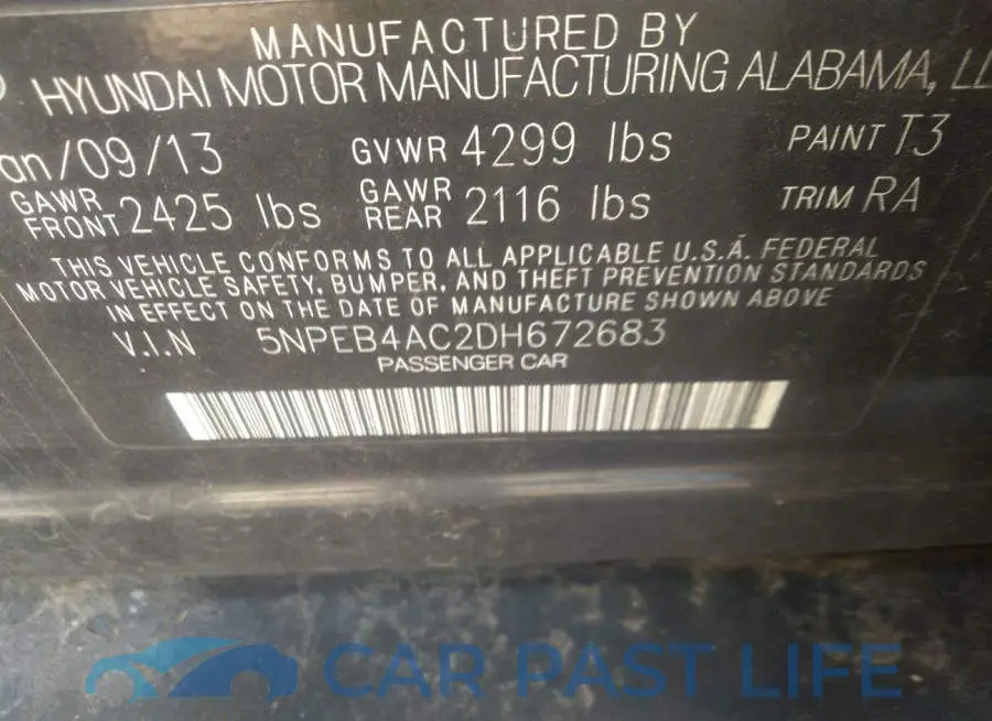 5NPEB4AC2DH672683# 9