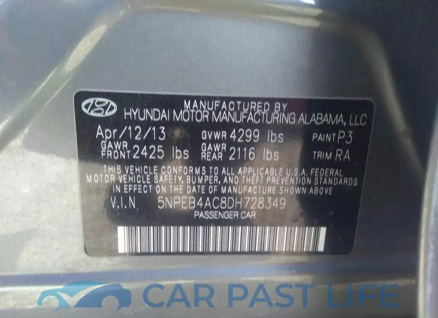 5NPEB4AC8DH728349# 9