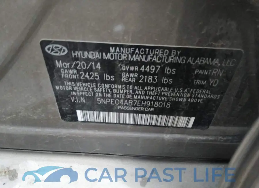 5NPEC4AB7EH918018# 9