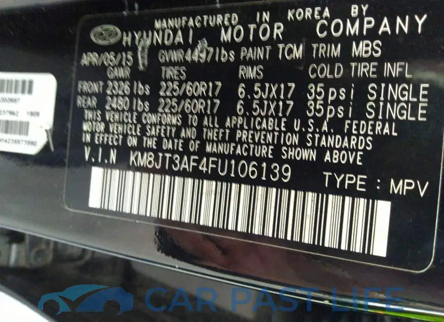 KM8JT3AF4FU106139# 9
