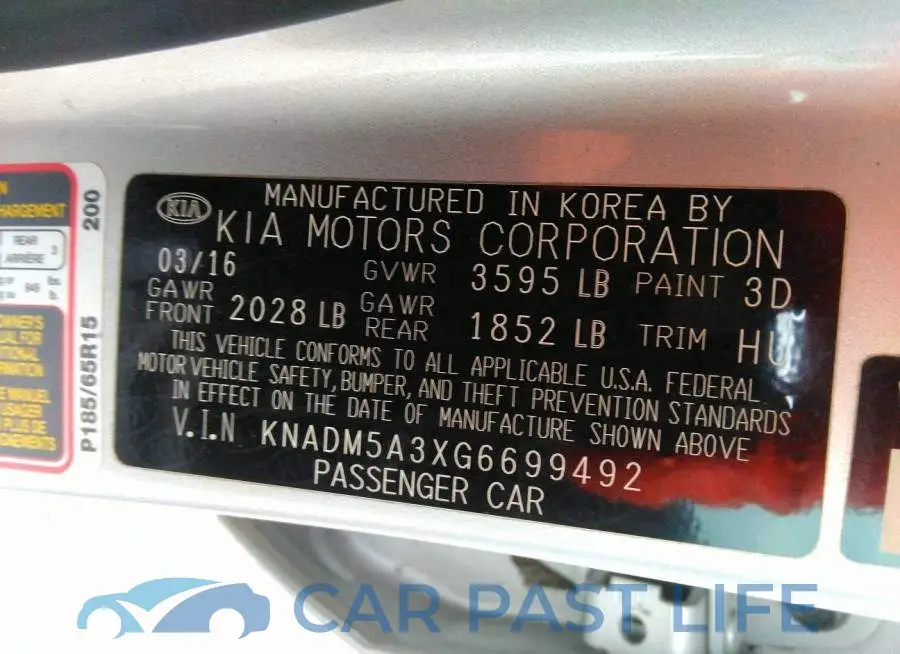 KNADM5A3XG6699492# 9