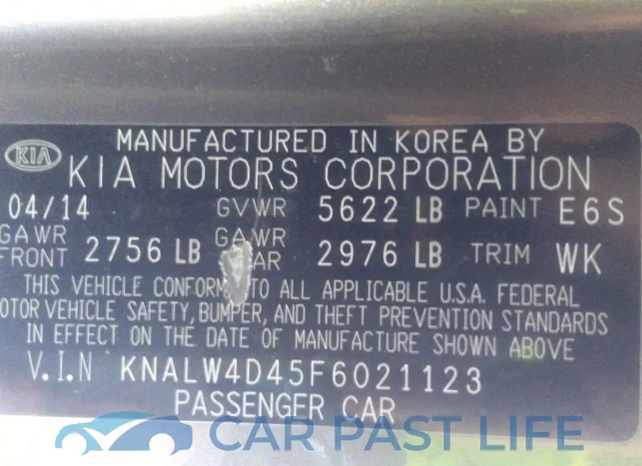 KNALW4D45F6021123# 9