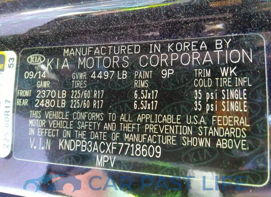 KNDPB3ACXF7718609# 9