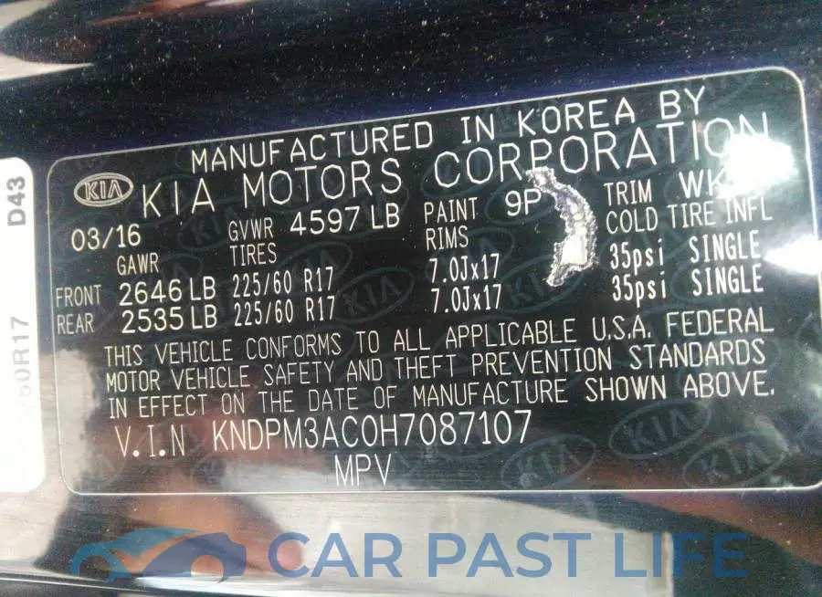 KNDPM3AC0H7087107# 9