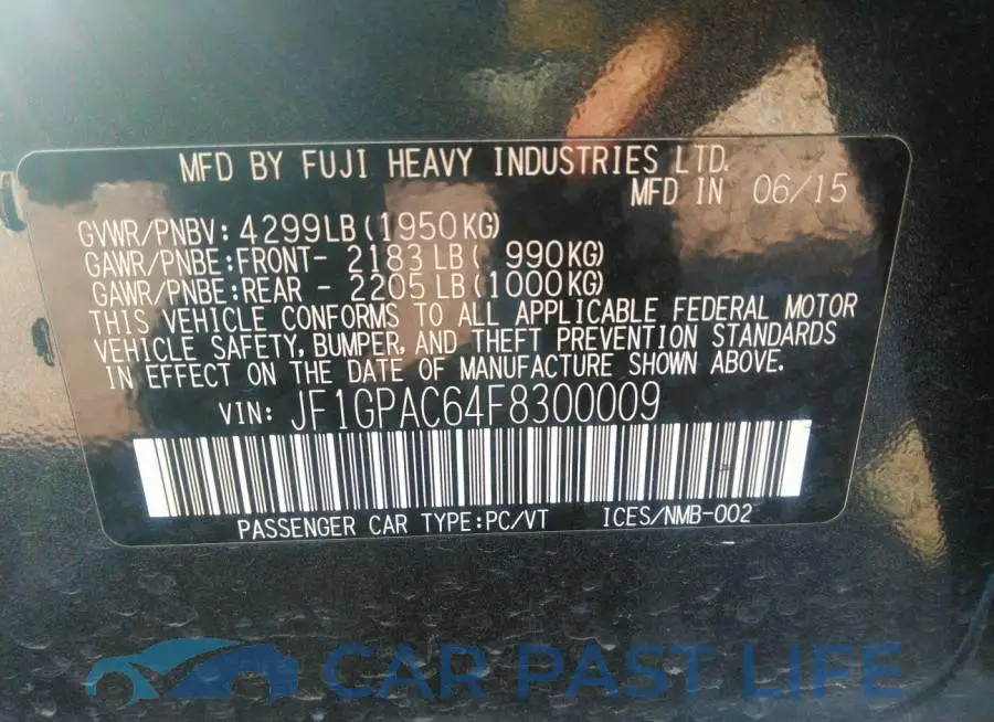 JF1GPAC64F8300009# 9