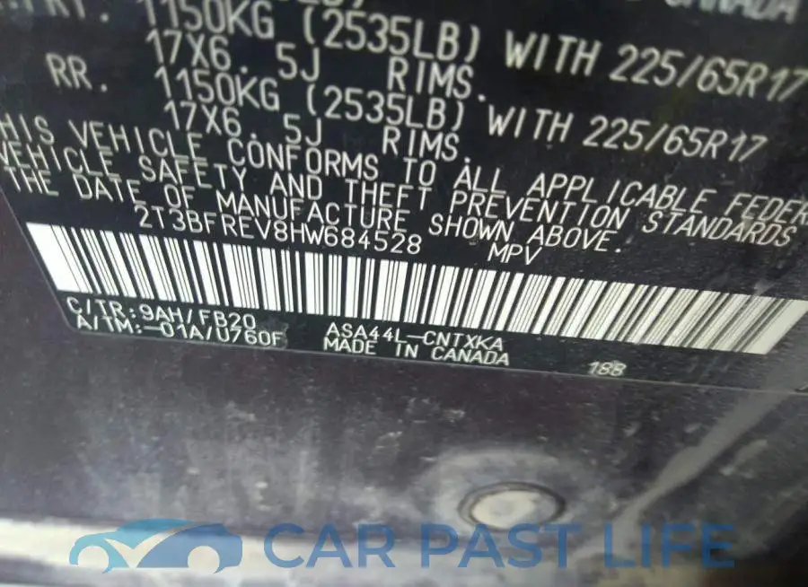 2T3BFREV8HW684528# 9