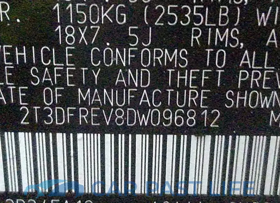 2T3DFREV8DW096812# 9