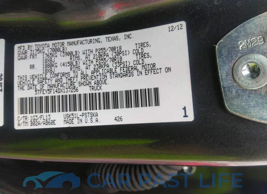 5TFEY5F14DX137256# 6