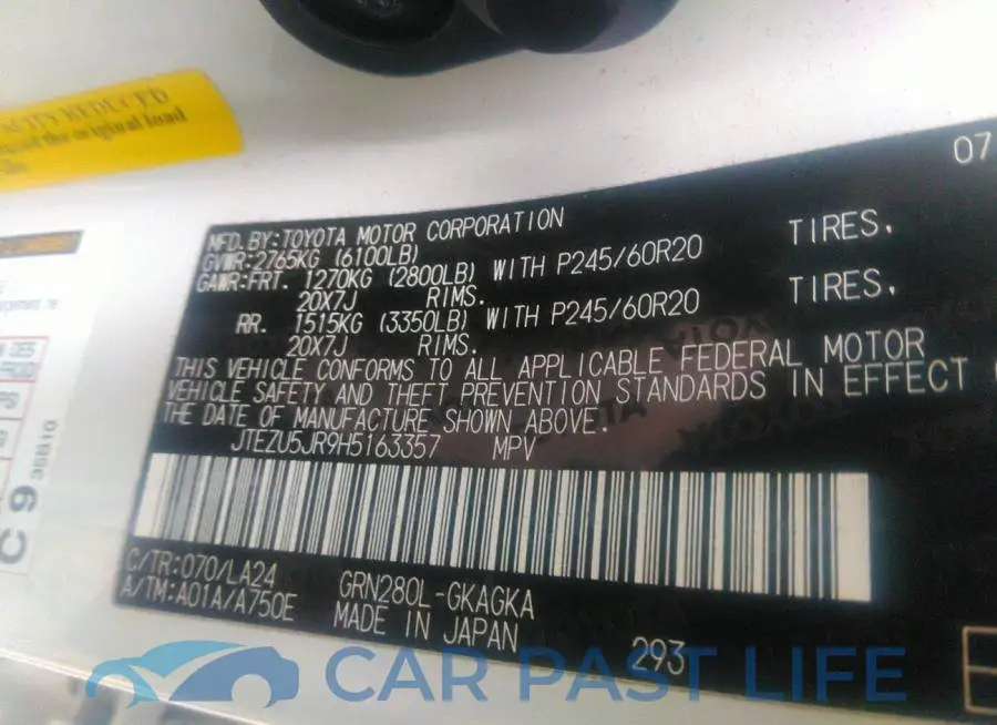 JTEZU5JR9H5163357# 9