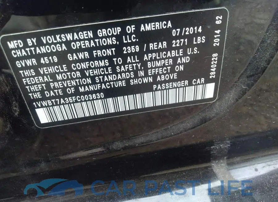 1VWBT7A35FC003630# 9