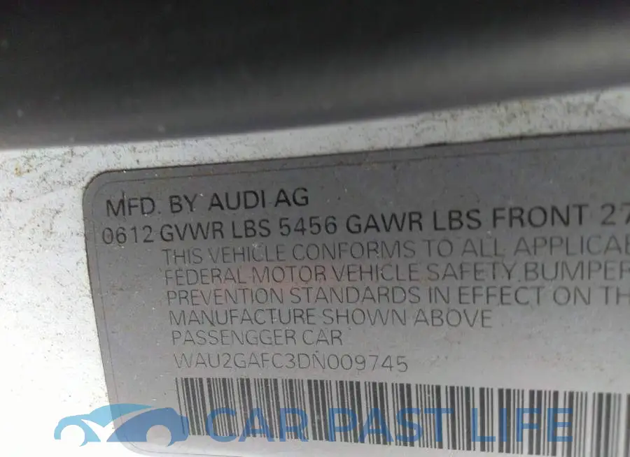 WAU2GAFC3DN009745# 9