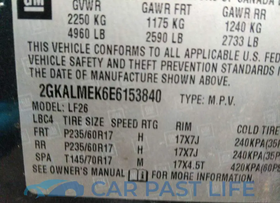 2GKALMEK6E6153840# 9