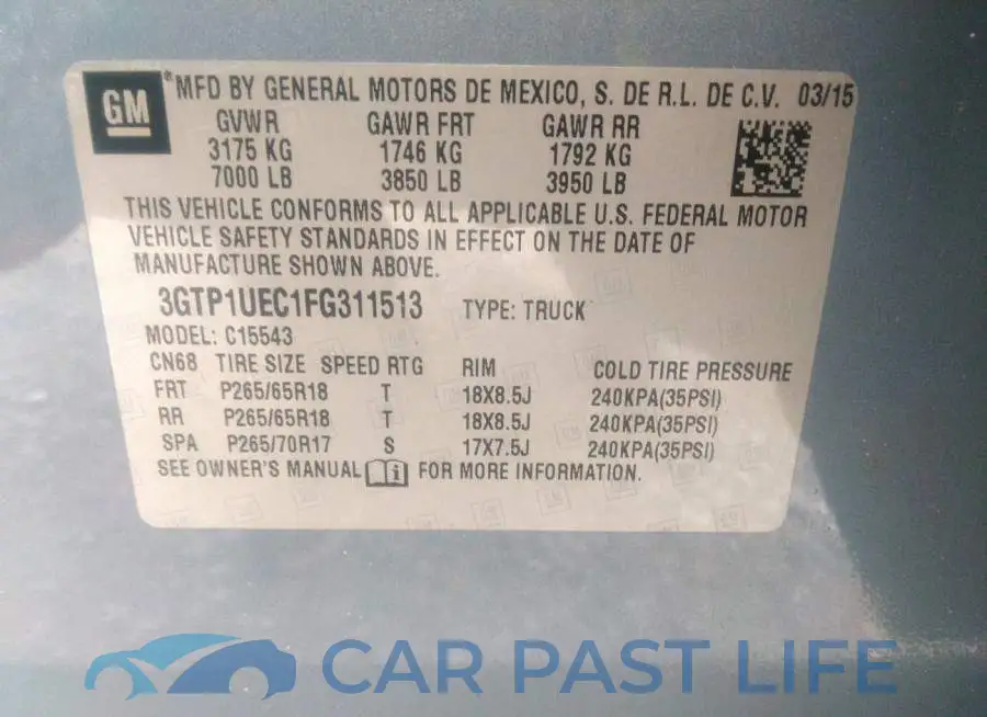 3GTP1UEC1FG311513# 9