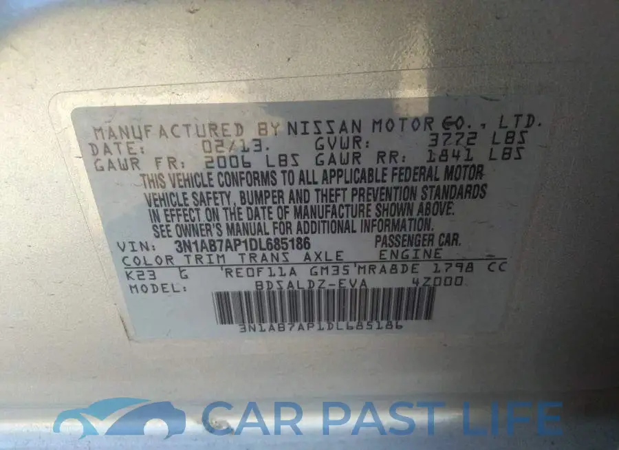 3N1AB7AP1DL685186# 9