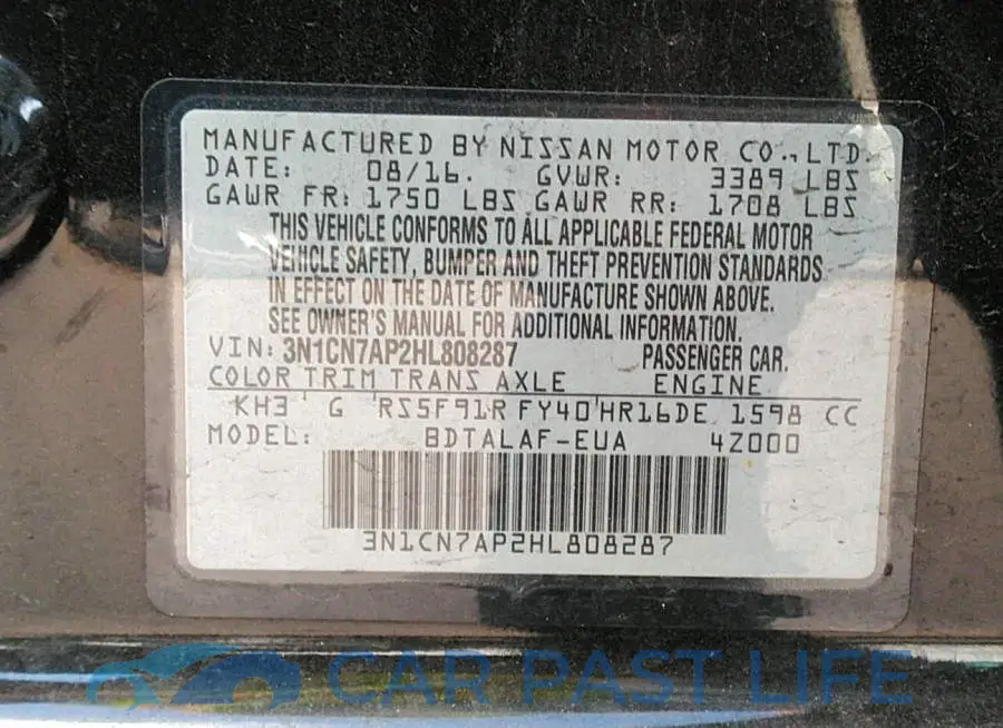 3N1CN7AP2HL808287# 9