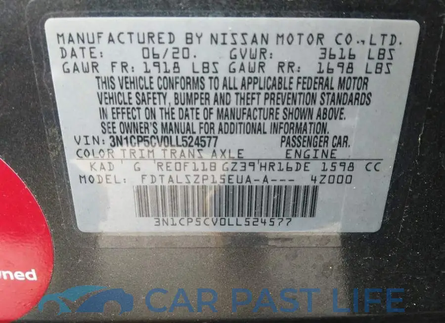 3N1CP5CV0LL524577# 9