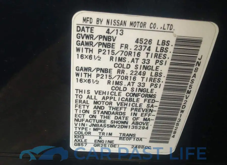 JN8AS5MV2DW135294# 9
