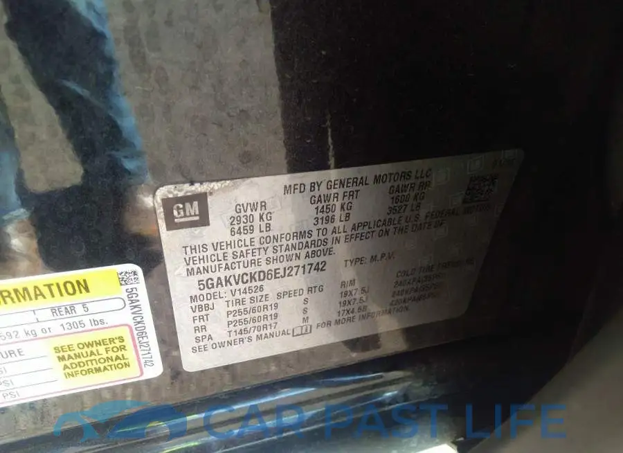 5GAKVCKD6EJ271742# 9