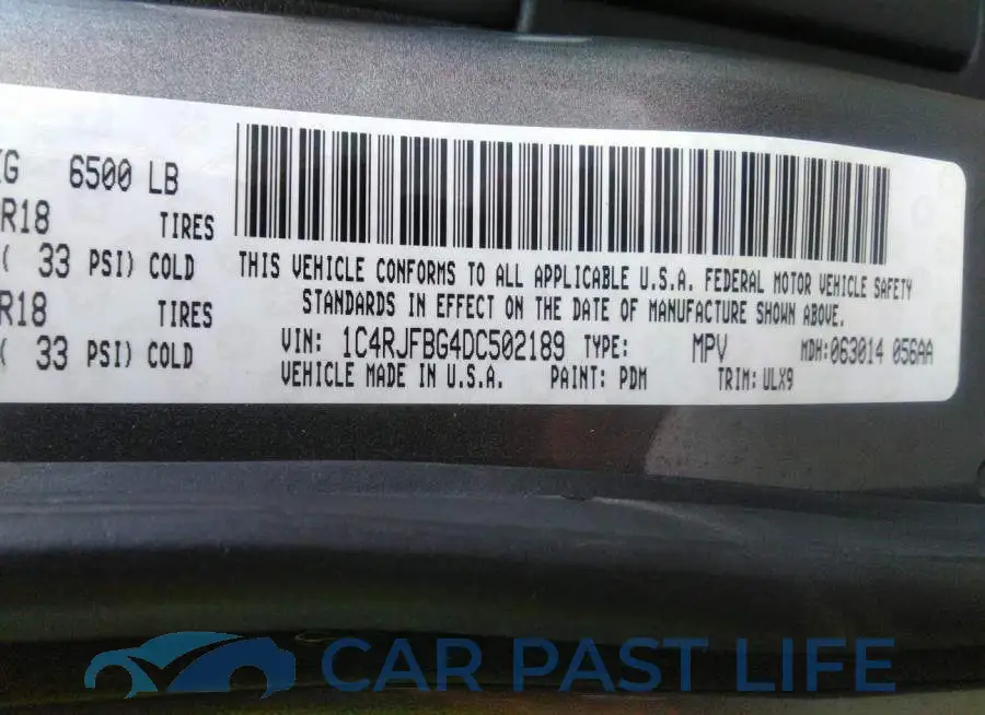1C4RJFBG4DC502189# 9