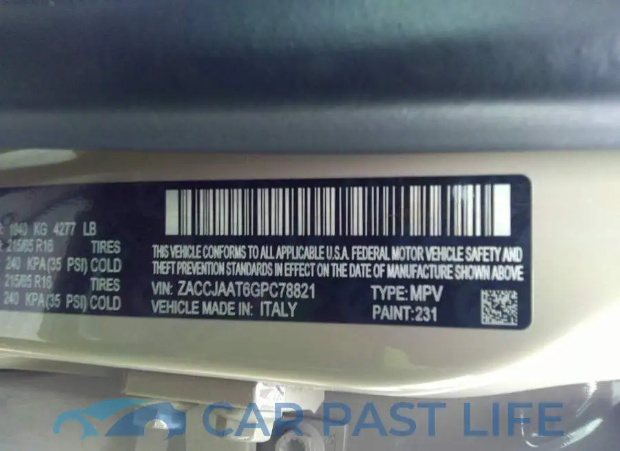 ZACCJAAT6GPC78821# 9