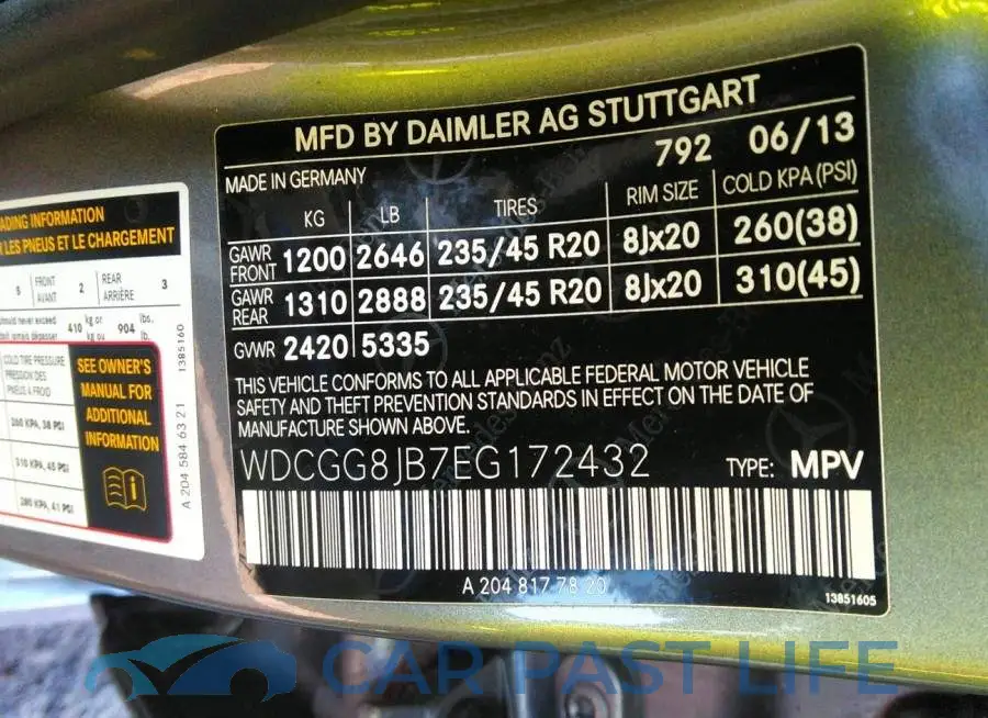 WDCGG8JB7EG172432# 9