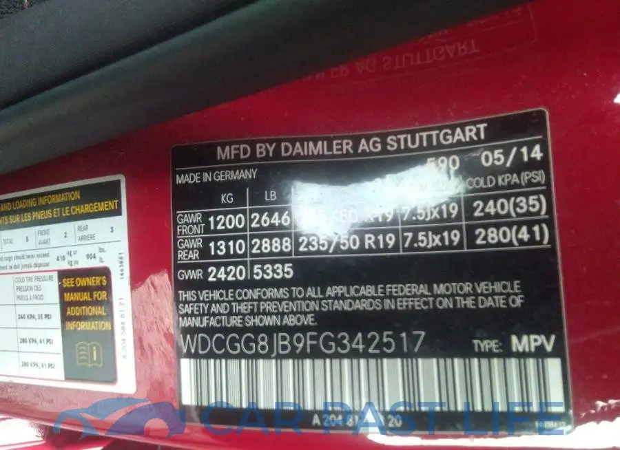 WDCGG8JB9FG342517# 9