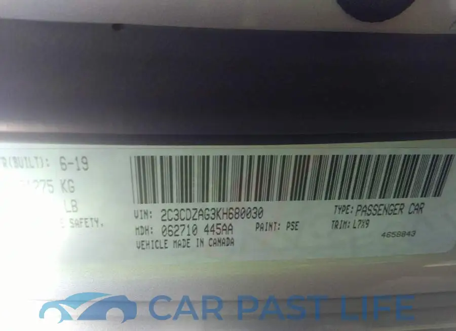 2C3CDZAG3KH680030# 9