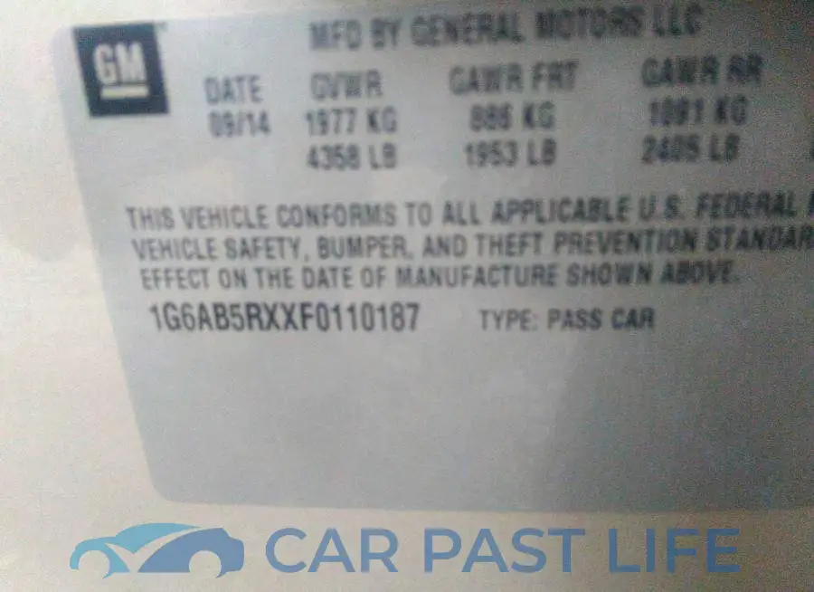 1G6AB5RXXF0110187# 9