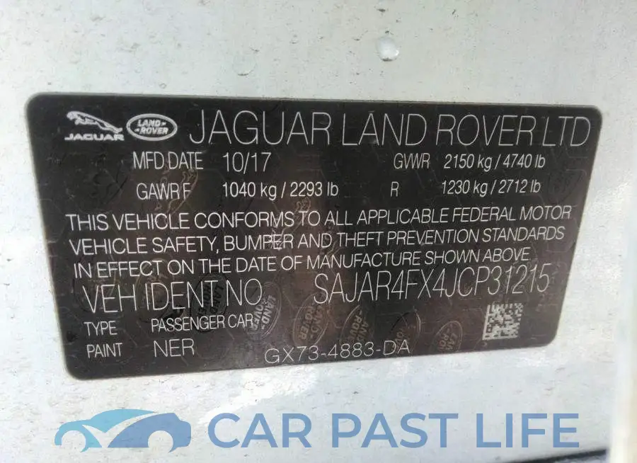 SAJAR4FX4JCP31215# 9