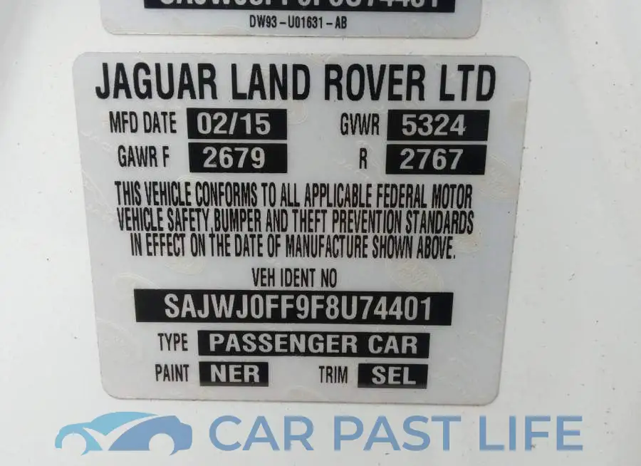 SAJWJ0FF9F8U74401# 9