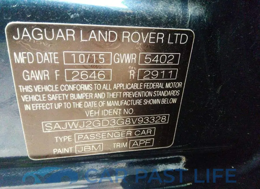 SAJWJ2GD3G8V93328# 9