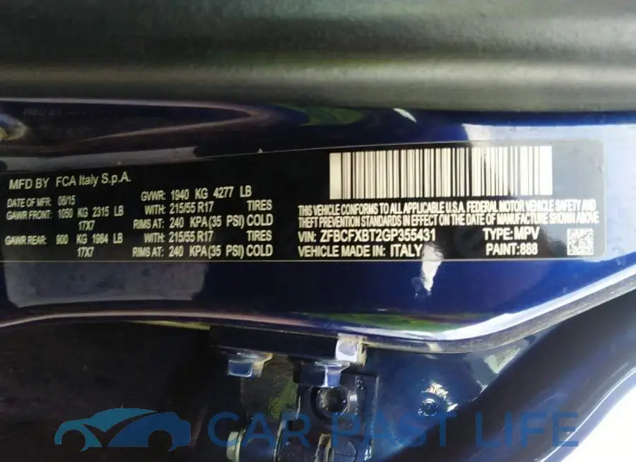 ZFBCFXBT2GP355431# 9
