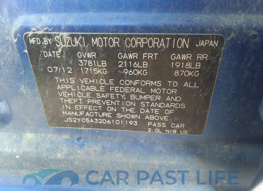 JS2YC5A32D6101193# 9